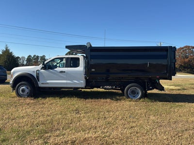 2024 Ford Super Duty F-550 DRW 12' RUGBY HEAVY DUTY STAKELESS LANDSCAPE BODY, 48" BARN DOORS, MANUAL TARP, 36' FULL CAB SHIELD, DROP DOWN COMBO HITCH 2 5/16"