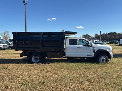 2024 Ford Super Duty F-550 DRW 12' RUGBY HEAVY DUTY STAKELESS LANDSCAPE BODY, 48" BARN DOORS, MANUAL TARP, 36' FULL CAB SHIELD, DROP DOWN COMBO HITCH 2 5/16"