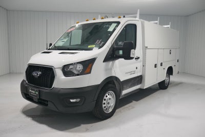 2024 Ford Transit Cutaway 10' KNAPHEIDE KUV BODY, LOW ROOF, ELECTRIC LOCKS, CLASS V HITCH, 3 BOW LADDER RACK