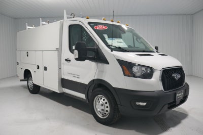 2024 Ford Transit Cutaway 10' KNAPHEIDE KUV BODY, LOW ROOF, ELECTRIC LOCKS, CLASS V HITCH, 3 BOW LADDER RACK