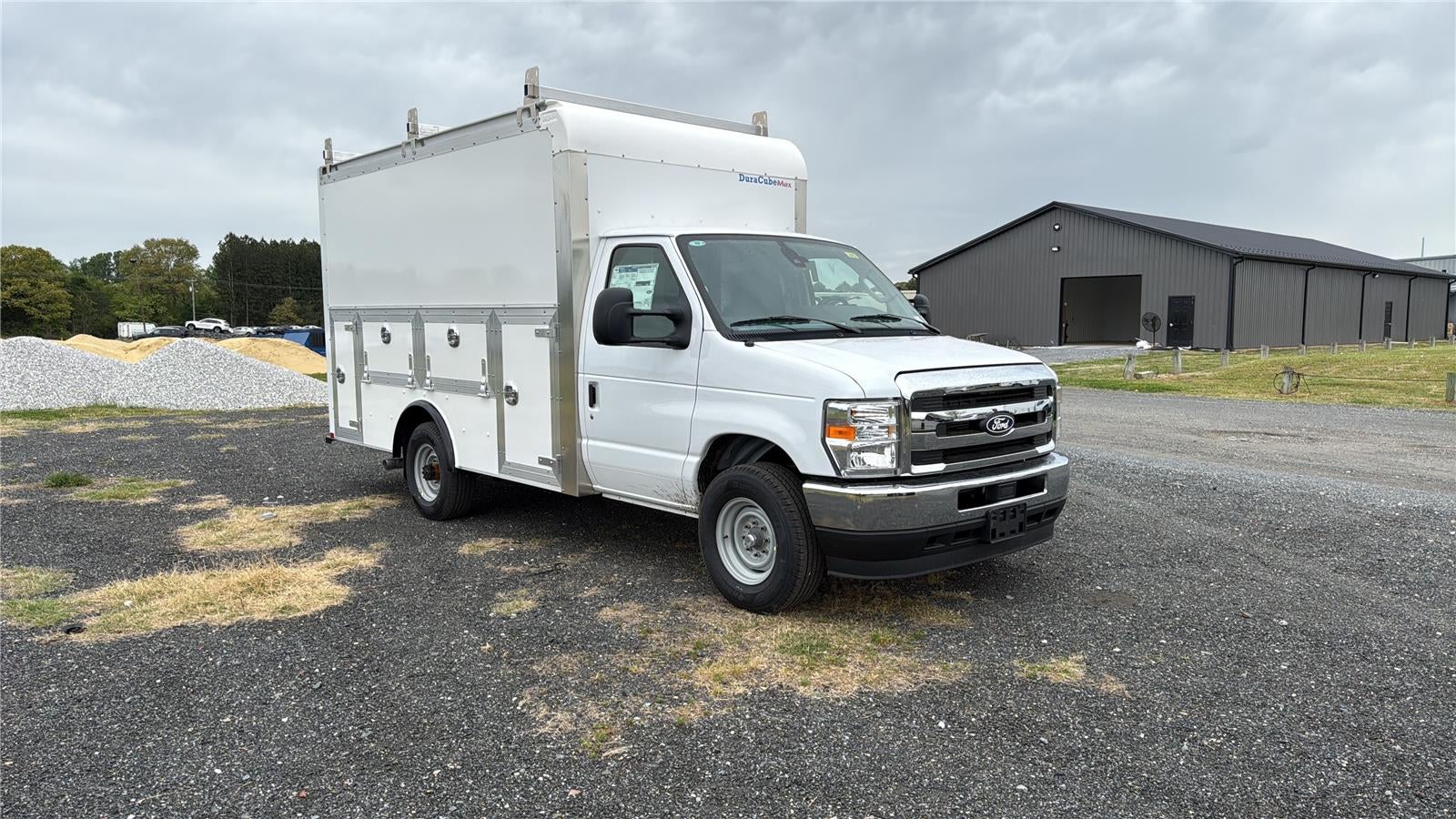2027 Ford E-Series Cutaway 12' DURA-CUBE MAX FRP ENCLOSED SERVICE BODY, POWER LOCKS, 3 BOX LADDER RACK, BACK UP CAMERA