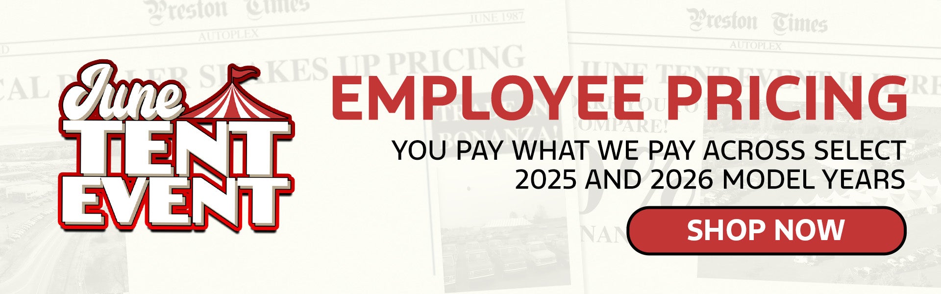 EMPLOYEE PRICING. YOU PAY WHAT WE PAY.