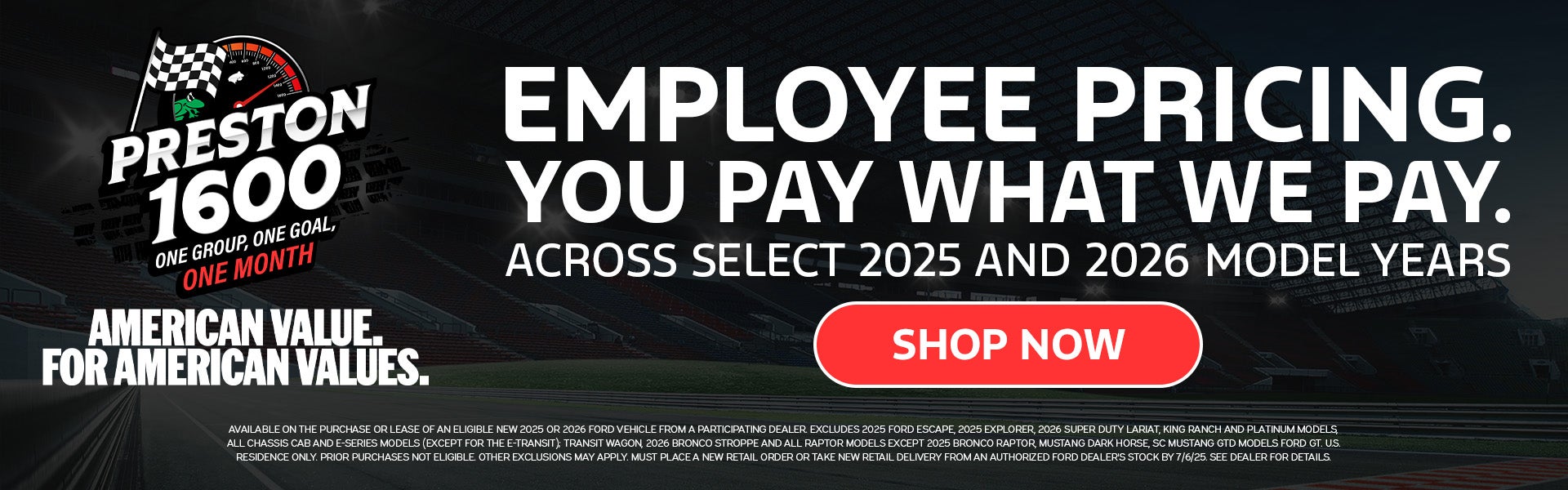 EMPLOYEE PRICING. YOU PAY WHAT WE PAY.