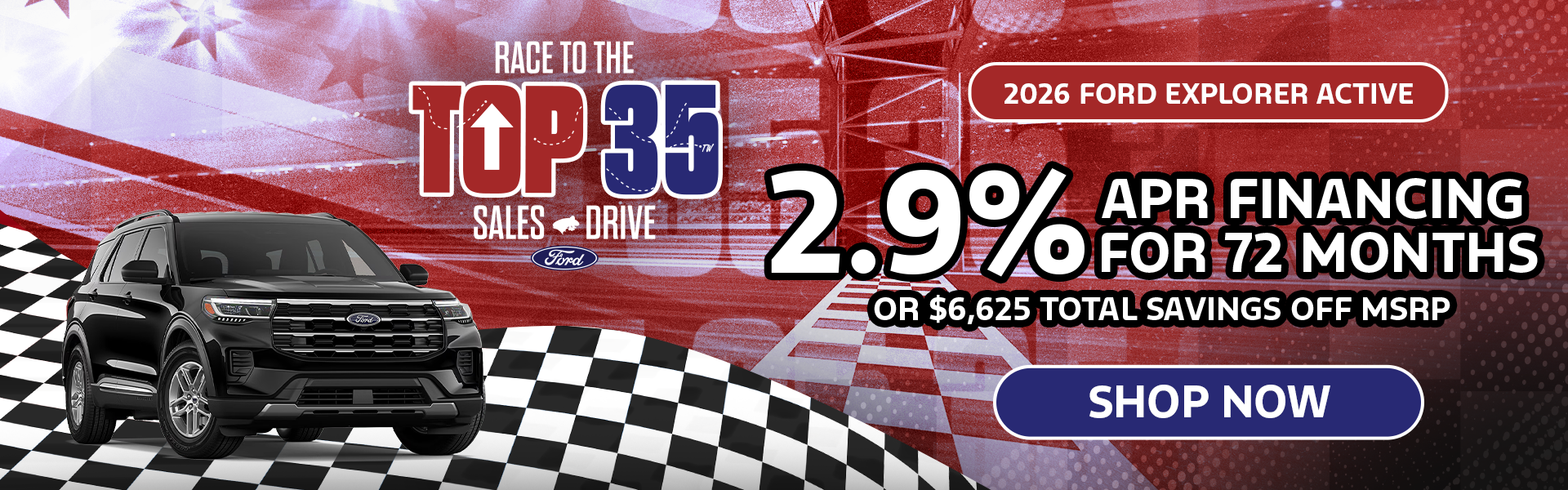 2.9%/72Mo OR $6,625 off MSRP | 2026 Ford Explorer